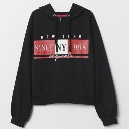 H&M ORIGINAL NEW YORK BLACK SINCE 1998 NYC HOODIE SWEATER JACKET HNM