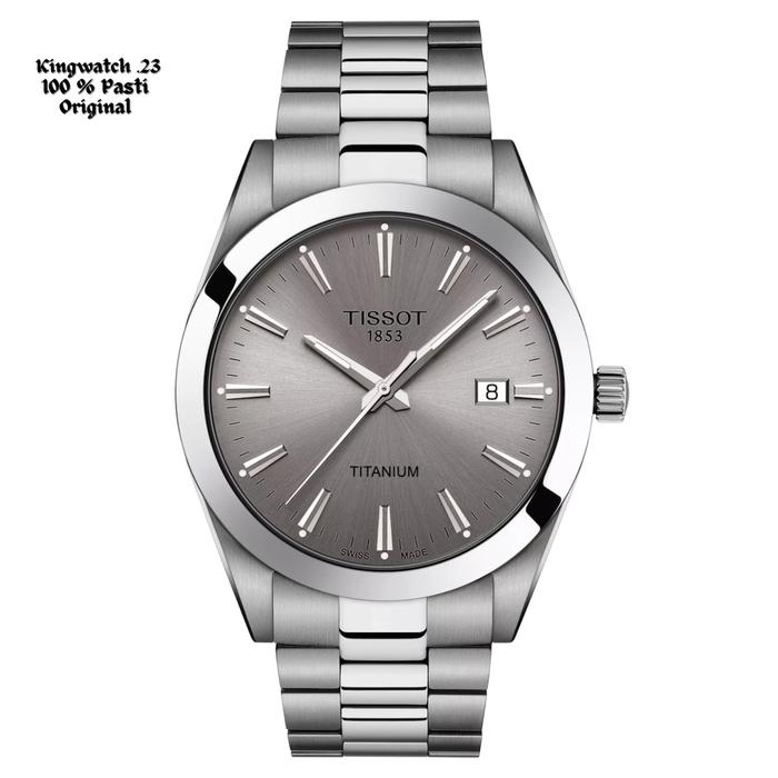 Tissot T127.410.44.081.00 Gentleman Titanium Jam Tangan Pria Analog Swiss Made Original