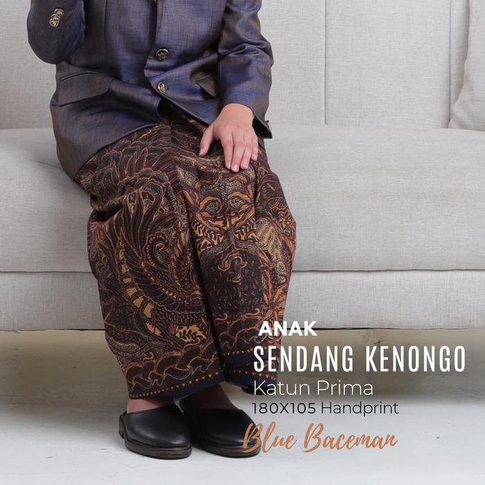 Sarung Batik Anak Al Hazmi Motif Sendang Kenongo Blue Baceman