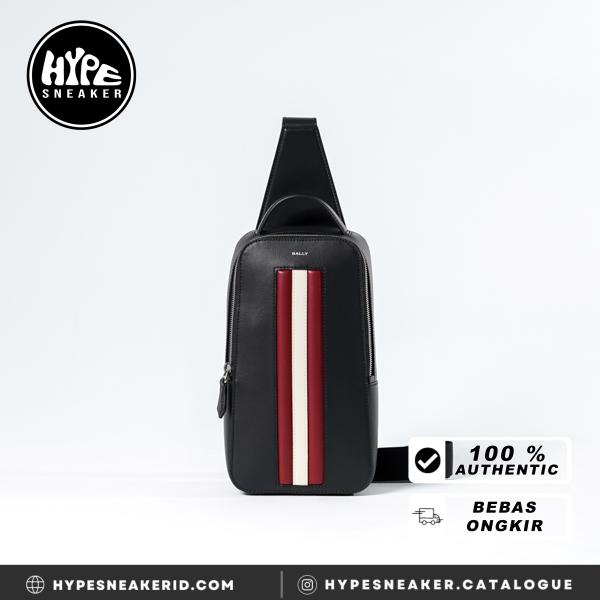 Tas BALLY MYTHOS STRIPE RED BLACK CROSS BODY BAG 100% ORIGINAL