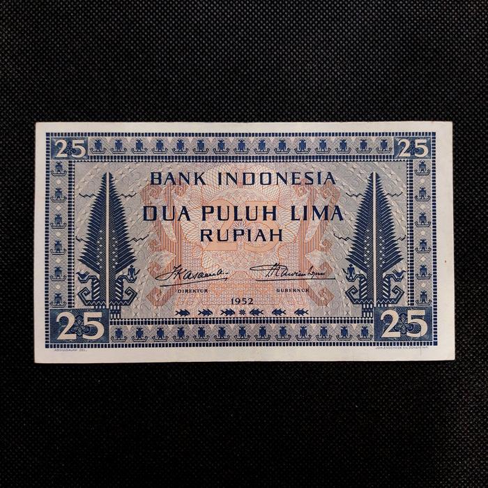 Uang Kuno 25 Rupiah Seri Budaya tahun 1952 JEZ - KMH 037774