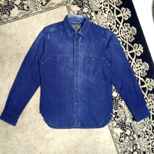 NIGEL CABOURN Denim Indigo Work Shirt