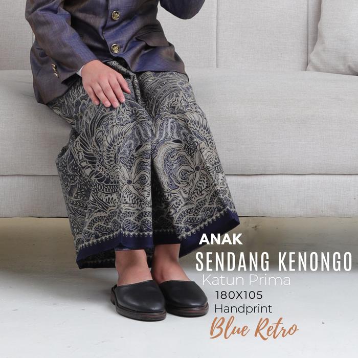 Sarung Batik Anak Al Hazmi Motif Sendang Kenongo Blue Retro