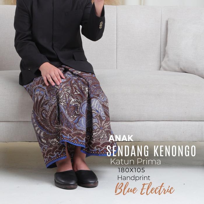 Sarung Batik Anak Al Hazmi Motif Sendang Kenongo Blue Electric