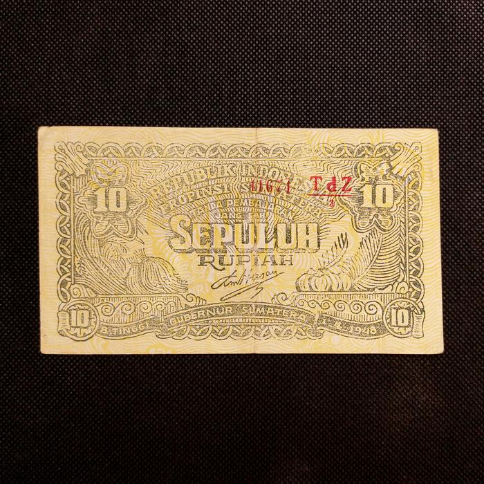 Uang Kuno 10 Rupiah Orida Sumatera - Bukit Tinggi Tahun 1948