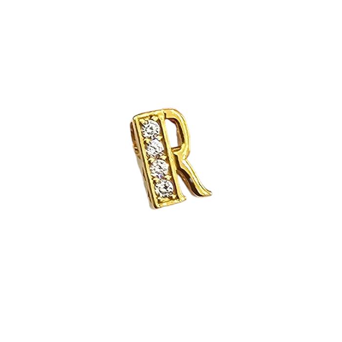 New Liontin Huruf R Zirkon 875 Mata Kalung Bandul Pendant