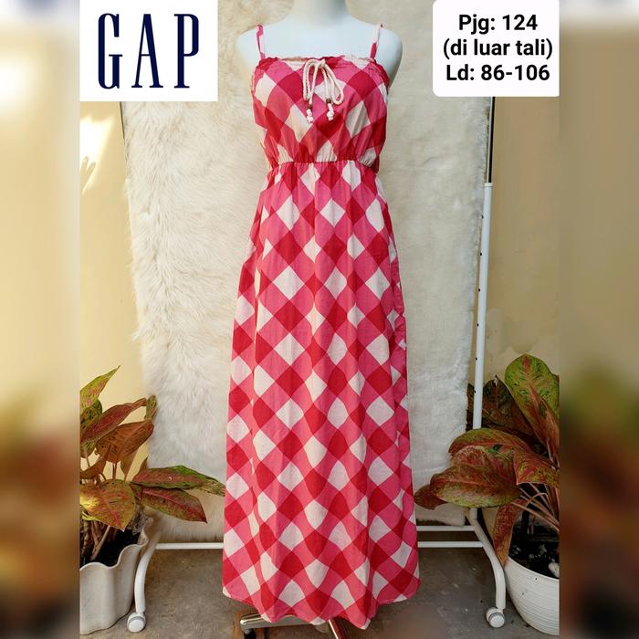 GAP Pink Maxi Dress Spaghetti Strap