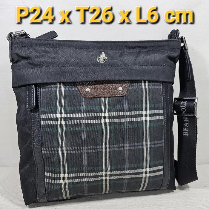 Bean Pole original shoulder sling crossbody bag tas selempang nylon mix kulit asli unisex