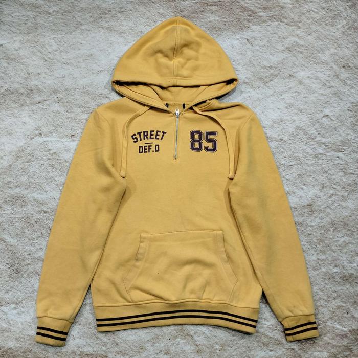 halfzip hoodie kuning JAMBANGEE JEANS STREET DEF D 85 jemper casual sweater pria size L