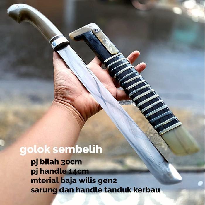 Golok sembelih Clasic style natural tanduk kerbau