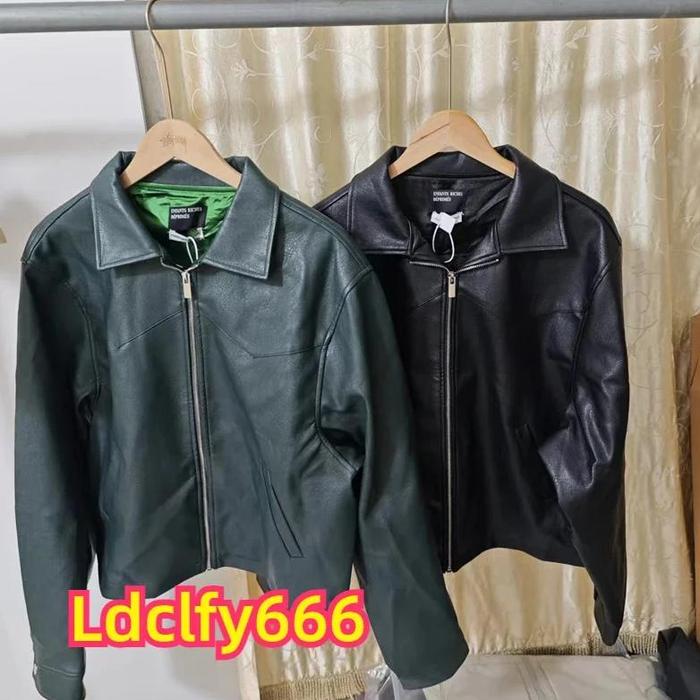 Leather Green Black ERD Zipper Up Lapel Jacket Men Women Top Quality ENFANTS RICHES DEPRIMES Chic Ja