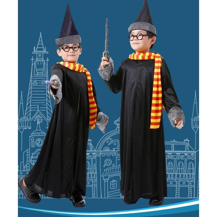 BAL. KOSTUM HARRY POTTER SET LENGKAP COSPLAY HALLOWEEN ANAK LAKI