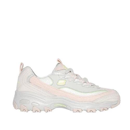 Skechers D'Lites Women's Sneaker - Putih Natural Original Sepatu Casual dengan Lapisan Jacquard Webb