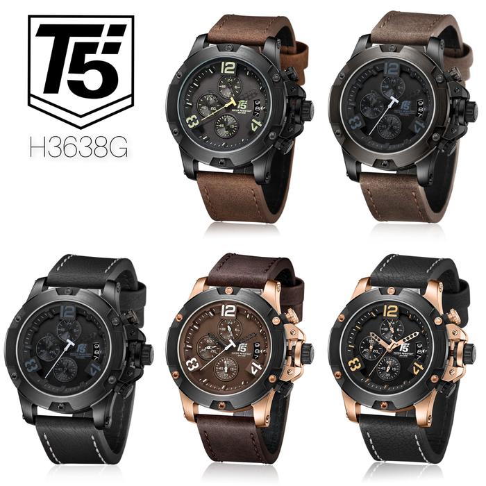 Jam Tangan Pria Analog T5 H 3638G Chrono Aktif Tahan Air