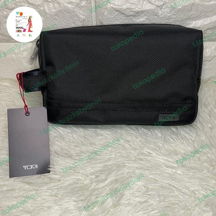 TUMI Dompet Tumi Travel Kit Pouch Handbag Authentic dengan Dustbag dan Card/Cc Slot Terbaru