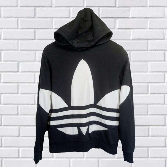 HOODIE ADIDAS TREFOIL BIG LOGO, SIZE M (SECOND BRANDED) HITAM, HD0033