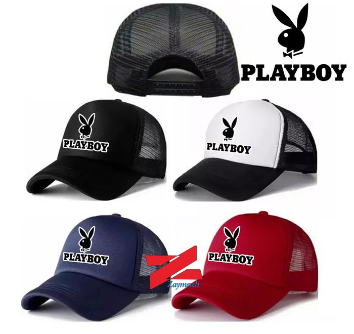 topi dewasa playboy logo topi tracker  topi jaring dewasa