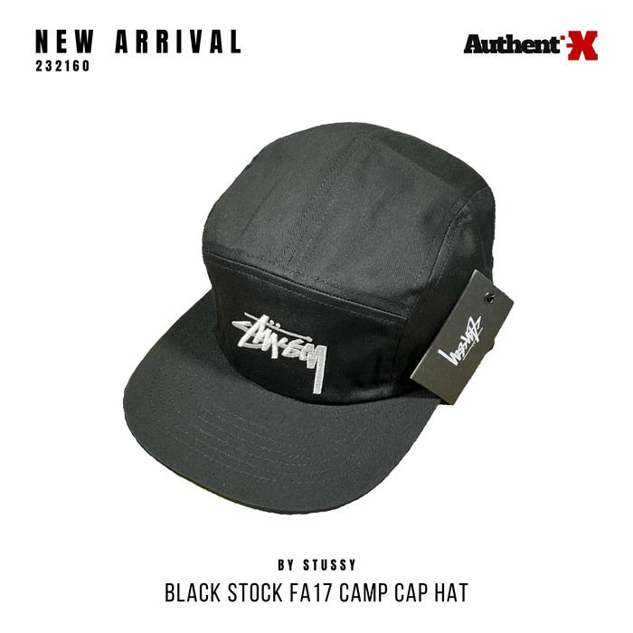 STUSSY MEN'S FIVE 5 PANEL CAP HAT - BLACK | TOPI ORIGINAL
