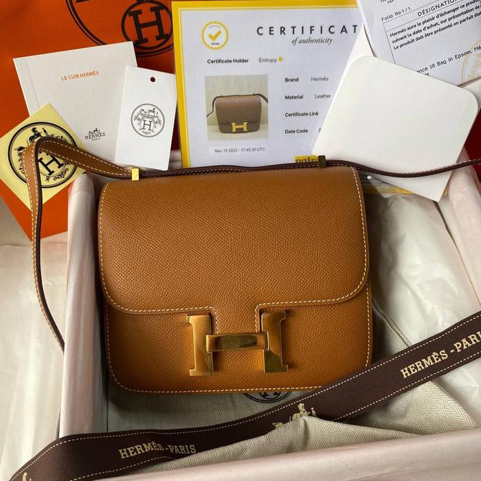 preloved rec 2023 hermes constance 18 epsom ghw Authentic