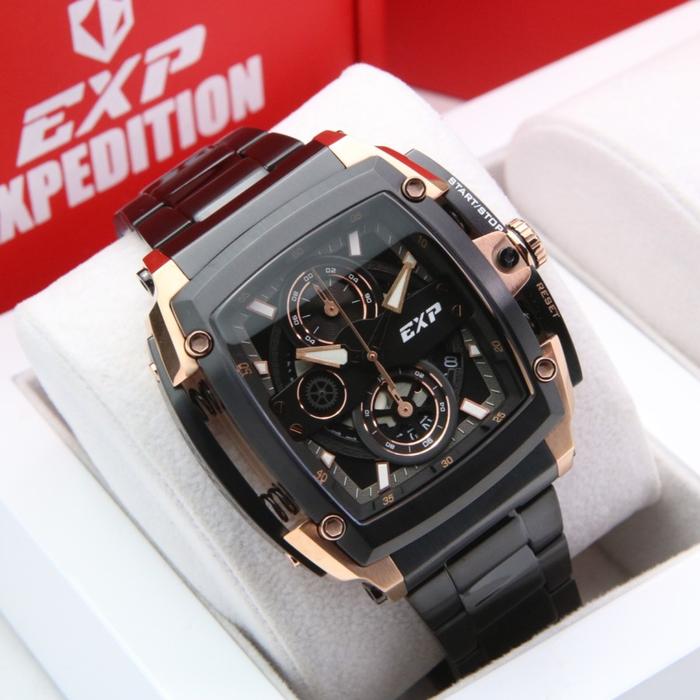 JAM TANGAN PRIA EXPEDITION EXP 3008 / E3008 ORIGINAL - BLACK ROSEGOLD