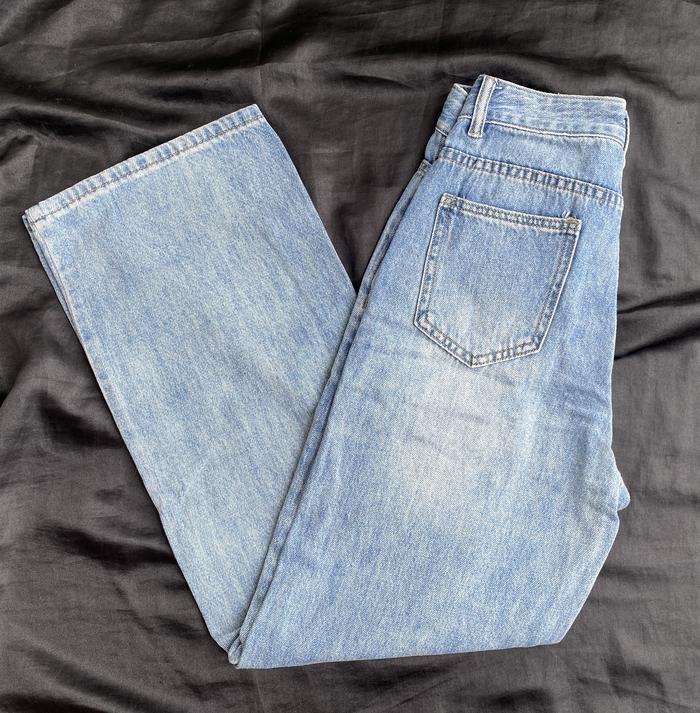 Preloved Loose Straight Jeans Panjang Wanita Celana Denim High Waist