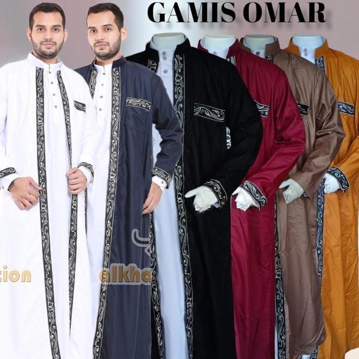 ALKHATIB GAMIS OMAR LUARAN PRIA BORDIR SERI WARNA DEWASA DAN ANAK