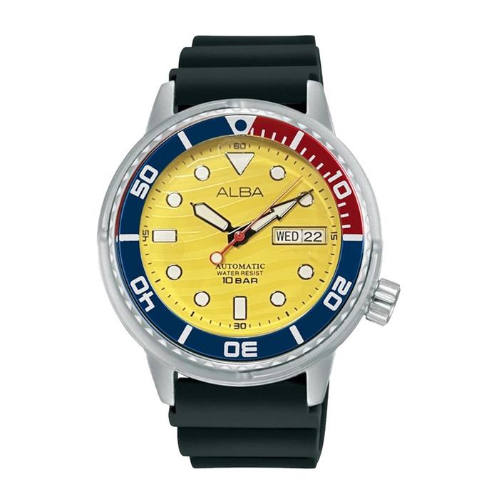 Jam Tangan Alba Men Automatic AL4615X1 AL4615 Yellow Dial