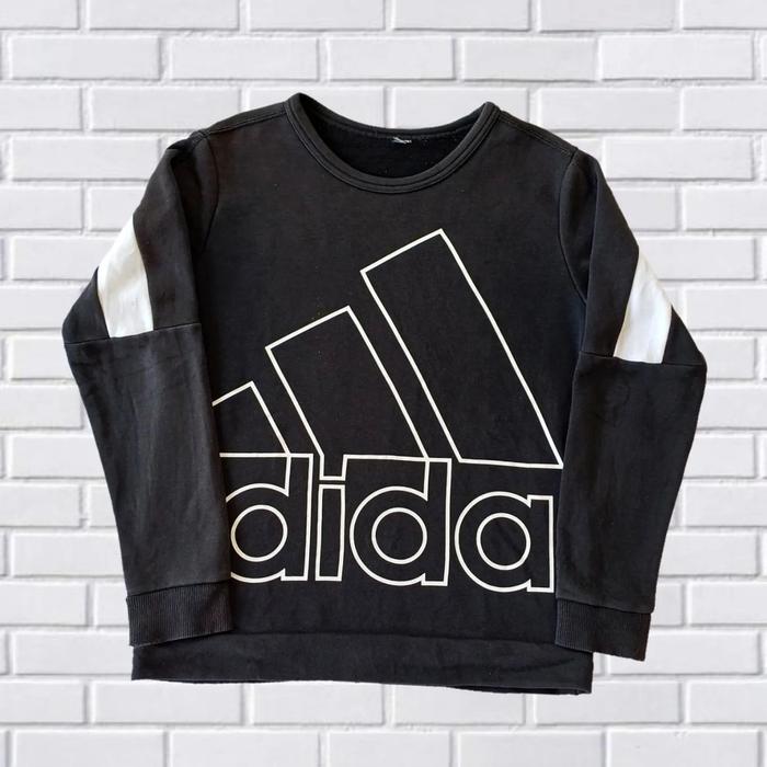 CREWNECK ADIDAS BIG LOGO, SIZE XS (sECOND BRANDED) HITAM, CN0114