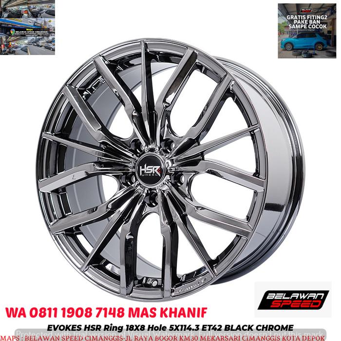 Velg mobil hsr evokes ring 18 r18 untuk mazda cx3 cx4 cx5 cx6 cx7 cx8