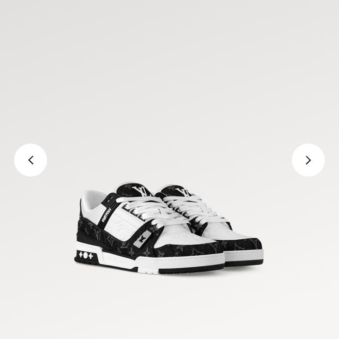 Sepatu Sneaker Man LV Louis Vuitton LV Trainer Sneaker Denim Noir