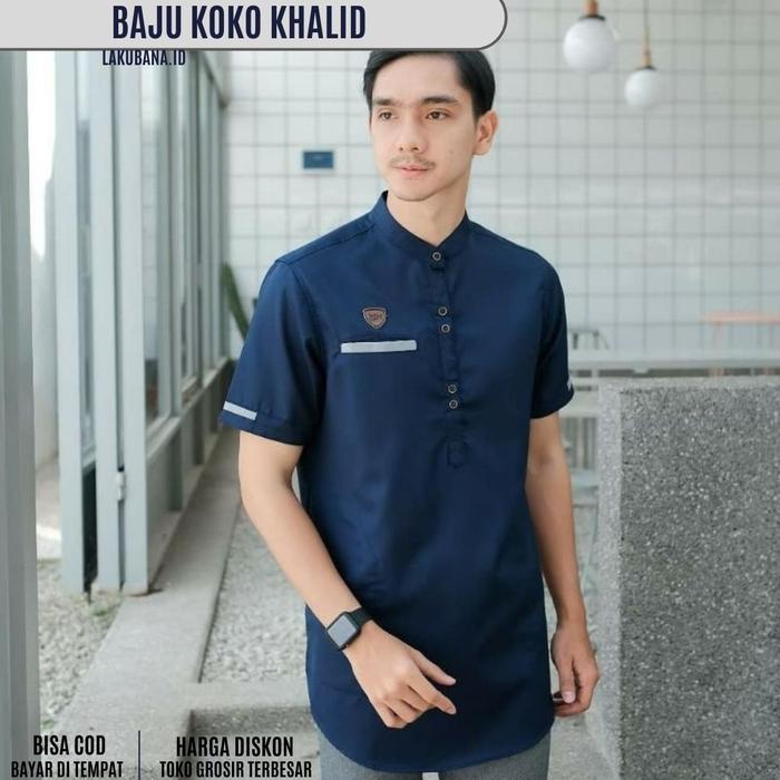 Koko Khalid - Baju Koko Khalid Muslim / Baju Koko Lengan Pendek Khalid