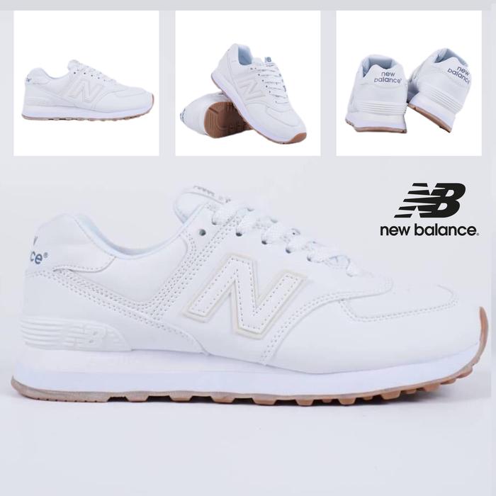 Sepatu NB NEW BALANCE 574 Leather white gum
