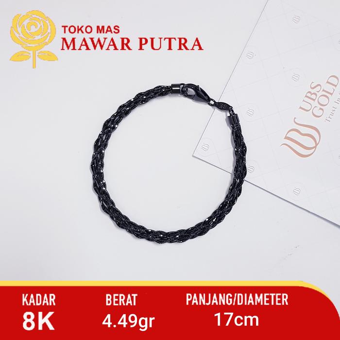 gelang black gold 8k Eleztra UBS gold 375