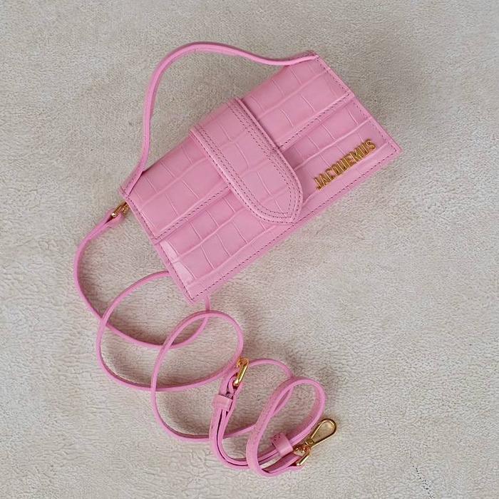 Jacquemus Le Bambino Mini Bag in Pink Croco