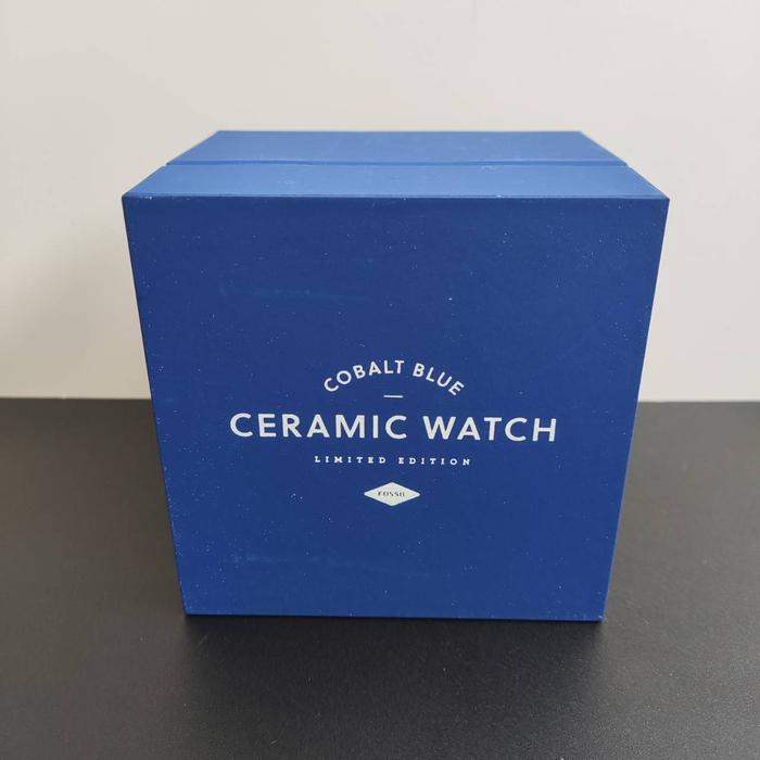 Nwt jam F*ossil le1097 ceramic watch cobalt blue original authentic
