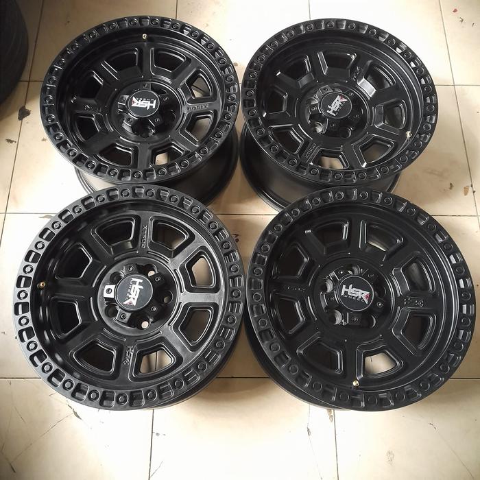 Velg Mobil Second Hsr XT02 Ring 16 lebar 8 pcd 5x114.3 Et 15 Black