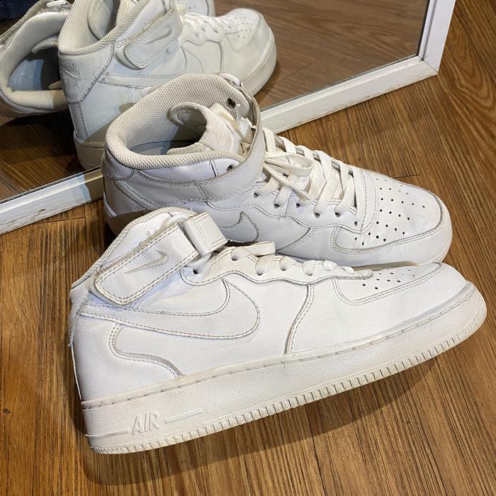 Nike af1 mid triple white casual original murah - sneakers second mark