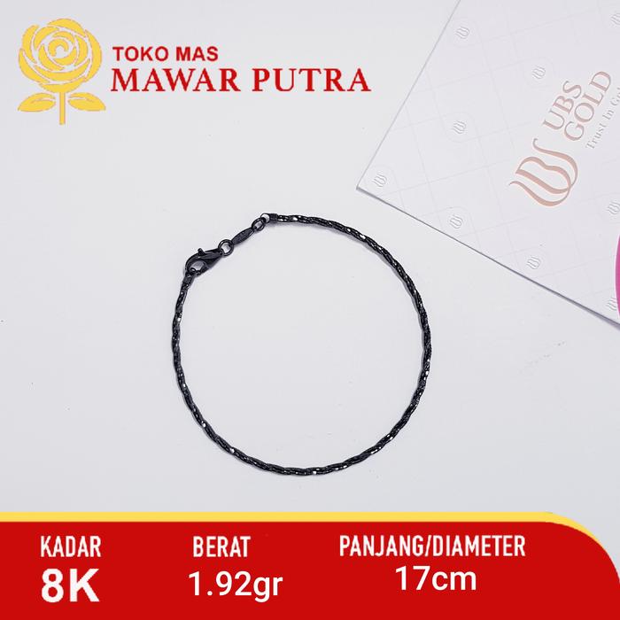 gelang black gold 8k Eleztra UBS Lifestyle gold 375