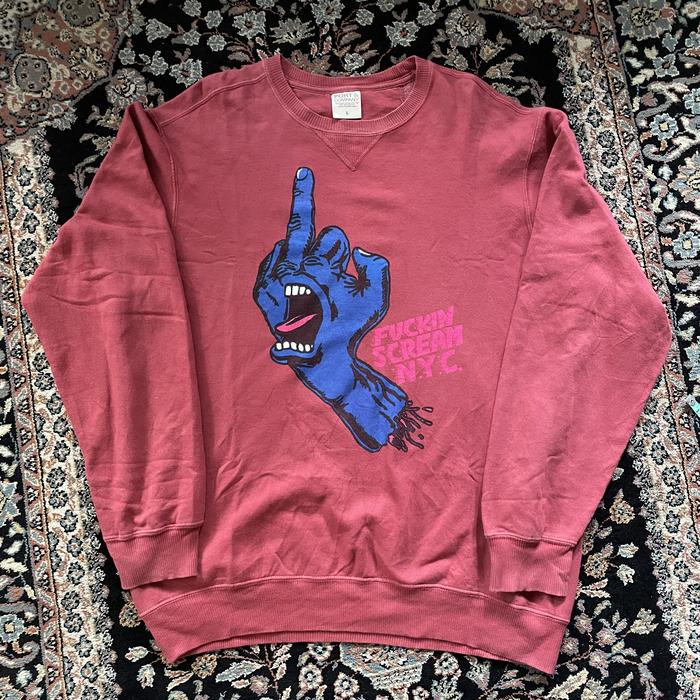 Crewneck fuckin scream nyc port and company santa cruz size l