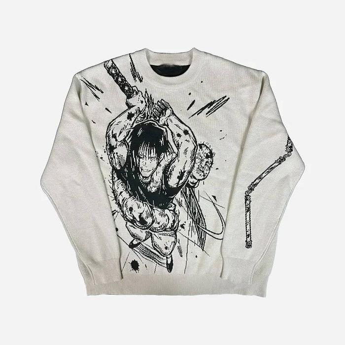Sweater Oversized Rajut Toji Fushiguro Jujutsu Kaisen Jjk