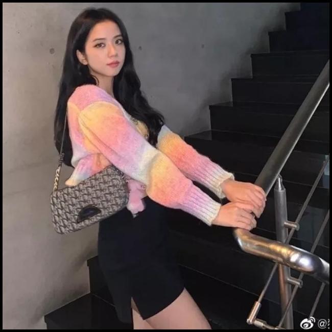 CANDY CARDI RAINBOW JISOO BLACKPINK JISO OUTER PELANGI CARDIGAN KNIT