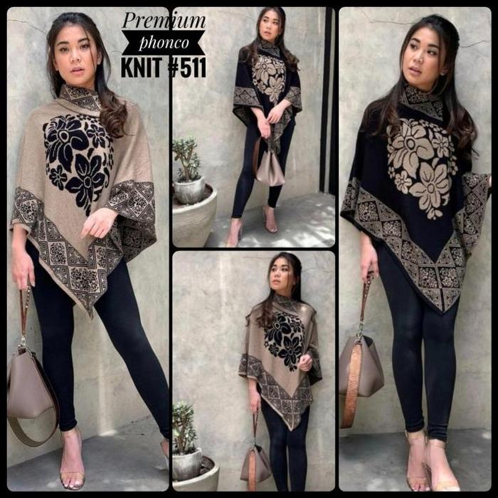 ponco outer sweater jaket mantel wanita rajut import best quality
