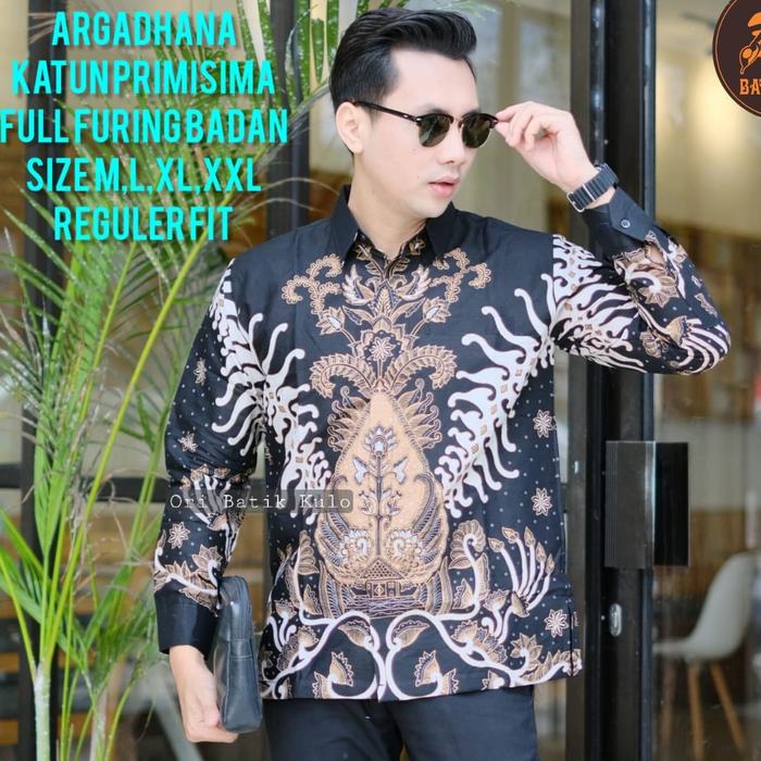 geber wayang kemeja batik pria lengan panjang lapis furinh