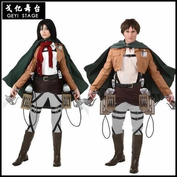 Fullset attack on titan belt jaket jubah boot 3d gear cosplay termurah