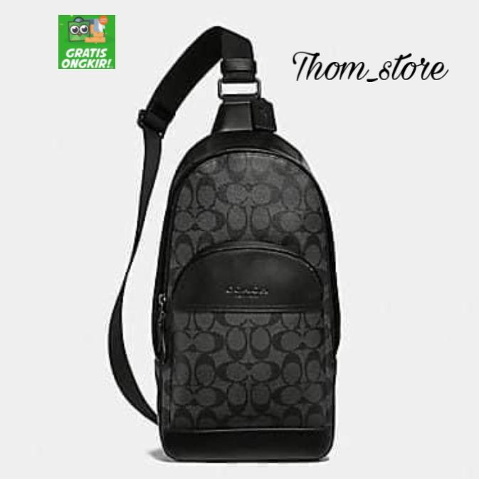 TAS PRIA C H F39942 PACK IN SIGNATURE CANVAS CHARCOAL BLACK