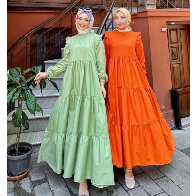 Baju Dress Pantai Bali Gamis Yuma Long Maxi Dress Basic Gamis (Hijab Friendly)
