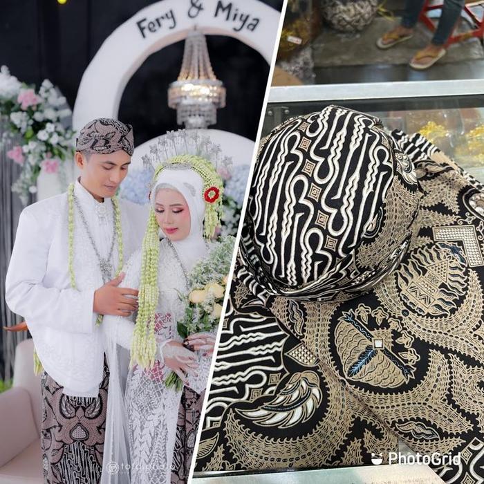 Jarik Lawasan polos+ blangkon/kain Jarik+blangkon