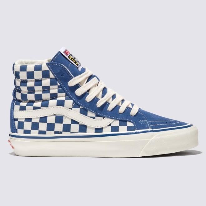 VANS SK8 HIGH ANAHEIM MEDIUM CHECKERBOARD BLUE ORIGINAL RESMI