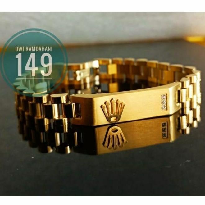Gelang ROLEX titanium rantai Plat Mata Pria Wanita anti karat