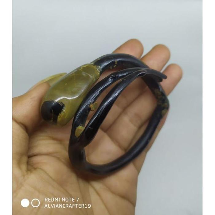 GELANG AKAR BAHAR HITAM BERBATU ALAMI/BERBONGGOL BATANG CABANG 100%